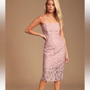 Lulu’s Size XS Blush Pink Lace MIDI Dress